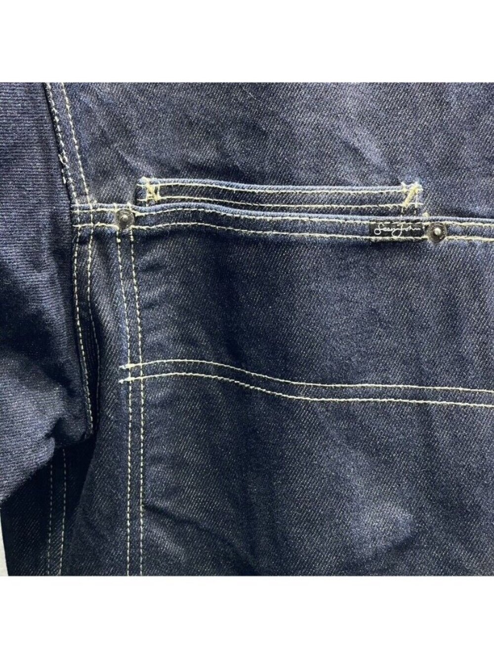 Vintage Sean John Mens XXL Denim Jacket Dark Blue - Picture 9 of 11